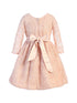 Sweet Kids Little Girls Blush Rosette Mesh Satin Belt Easter Dress 2-6 - SophiasStyle.com